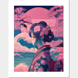 Vaporwave japanese princess Posters and Art